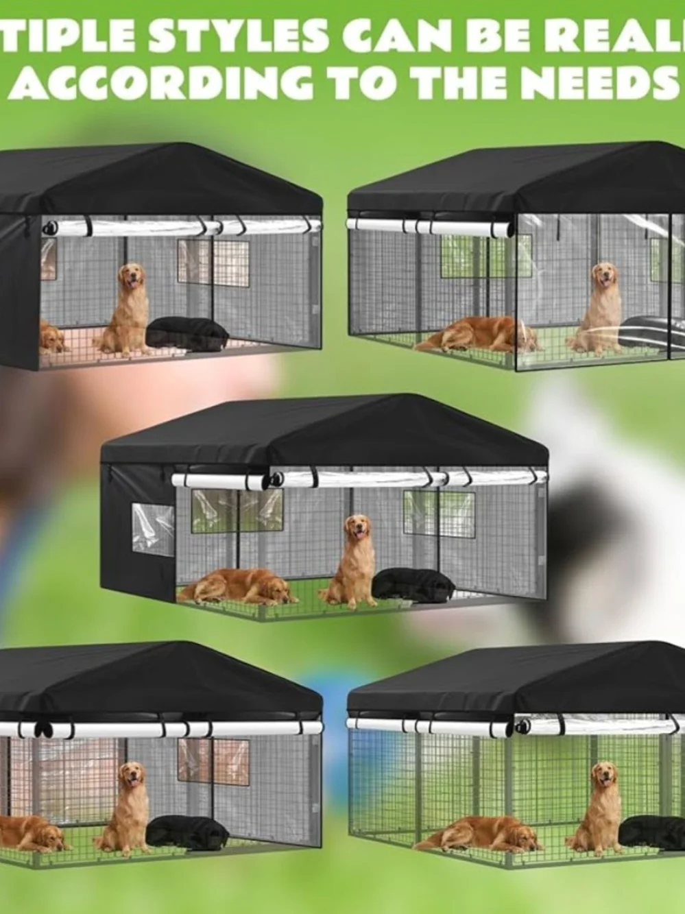 Black Outdoor Dog Kennel Canopy Cover ONLY NWT